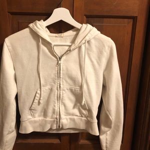 Brandy white crystal zip up hoodie